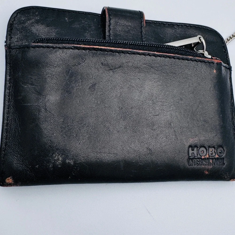 HOBO International Brown Leather Euro Slide‎ Card Holder Wallet Coin Purse